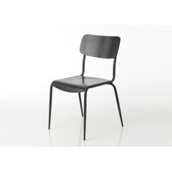 Chaise en bois noir Écolier