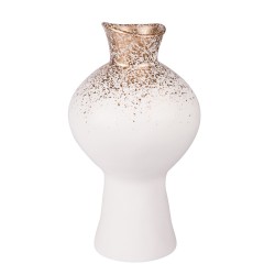 Vase cléo blanc et or 28 cm