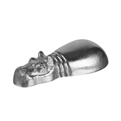Hippopotame en métal argenté