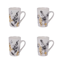 Coffret 4 mugs 35 cl flora