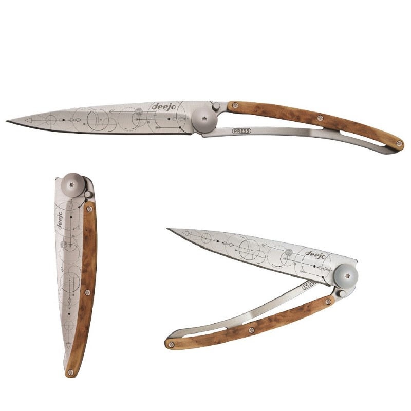 Couteau De Poche Pliant Ultra Léger Avec Clip Ceinture, 37g, Titane, Ebène, Requin