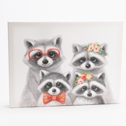 Tableau family raton laveur