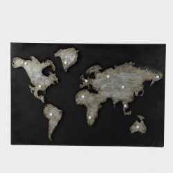 Tableau carte monde noire