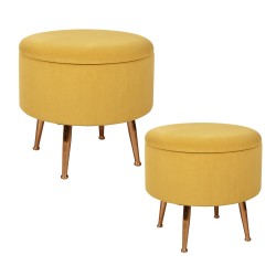 Set de 2 poufs safran sur...