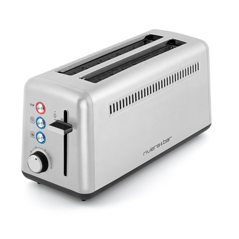 Grille Pain Inox, grille-pain 1000W - 2 Large Fente Toaster - 6