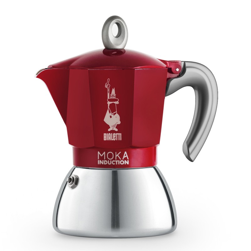 Cafetière Moka induction 6 tasses Rouge