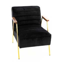 Fauteuil Hutch velours noir