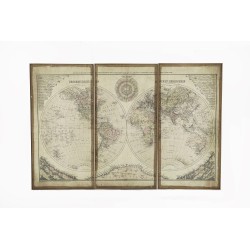 Triptyque planisphère 120x80cm