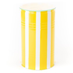 Tonneau à rayures Jaune H50cm