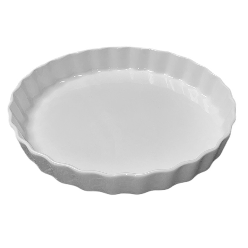 Plat à gâteau en porcelaine blanche 33 cm - Aerts