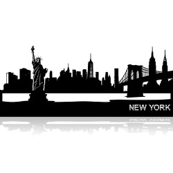 Plaque en métal New York 120cm