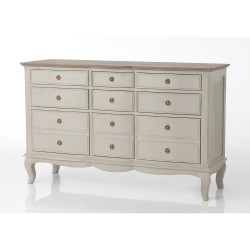 Commode 9 tiroirs beige Maddy