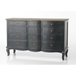 Commode 9 tiroirs gris Maddy