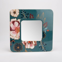 Miroir carré floral 40 cm