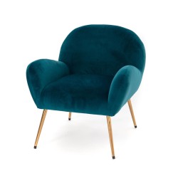 Fauteuil Lise bleu en velours