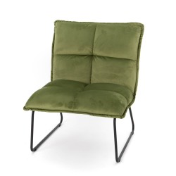 Fauteuil Andy vert en velours