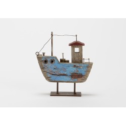 Bateau pêcheur bleu à poser 