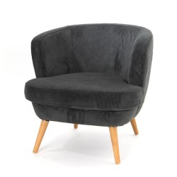 Fauteuil Dagmard Gris côtelé