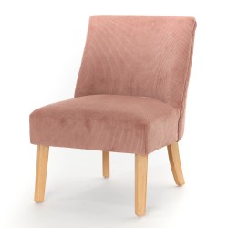Fauteuil DAG rose côtelé en...