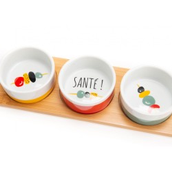 Coffret plat et ses 3 bols...