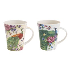 Coffret de 2 mugs paon 39 cl
