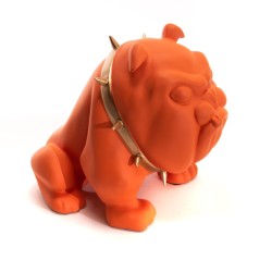 Bulldog origami orange mat