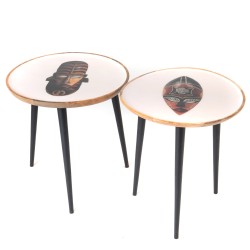 Set de 2 tables basses totem