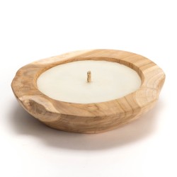 Bougie en bois de teck naturel