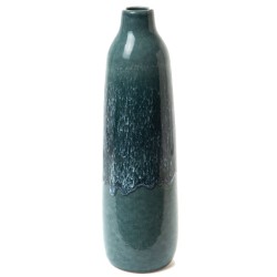 Vase bouteille 41 cm bleue 