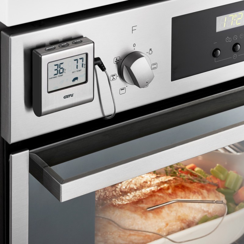 Thermomètre De Four Numérique Puleuroy Avec Sonde - Plage -58°F à 572°F - Alarme Température - Écran LCD - Aimant Inclus