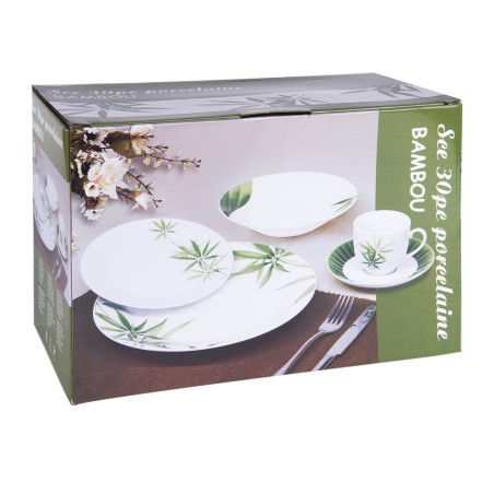 Service De Vaisselle 30 Pièces En Porcelaine - Style Bohème Chic Multicolore - Neuf Sous Emballage