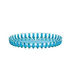 Plateau rond 31 cm bleu