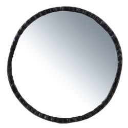 Miroir rond aluminium noir