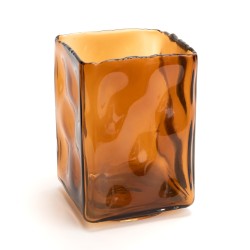 Vase Onda Carré 17 cm ambre