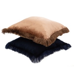 Coussin Iris bleu et ivoire...