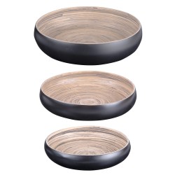 Set de 3 coupes en bambou noir