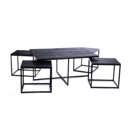 Set de 4 tables basses noires 