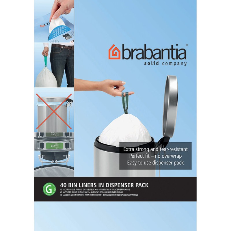 Brabantia - 375668 - Sacs poubelle - 30 litres - Blanc