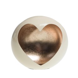 Photophore Cœur Crème 21 cm