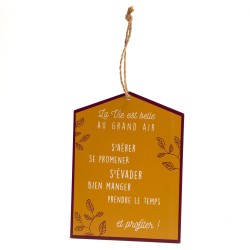 Plaque la vie au grand air 