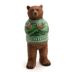 Ours pull Jacquard vert 