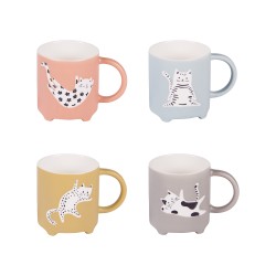 Coffret de 4 mugs Ronron 35 cl