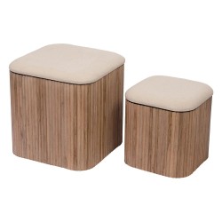 Set de 2 tabourets carrés 