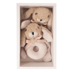 Coffret doudou et hochet lapin