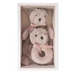 Coffret doudou et hochet ours