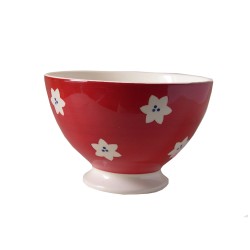 Bol talon fleurs 14,5 cm rouge