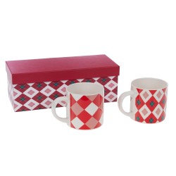 Coffret 2 mugs rouges Santa