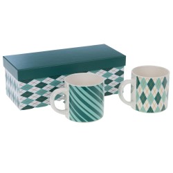 Coffret 2 mugs bleus Santa
