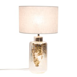 Lampe Jade en verre et en lin