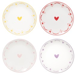 Set de 4 assiettes Love 20 cm